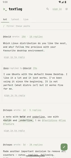 Screenshot 1 of textlog