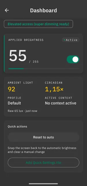 Screenshot 1 von Tideo Auto Brightness
