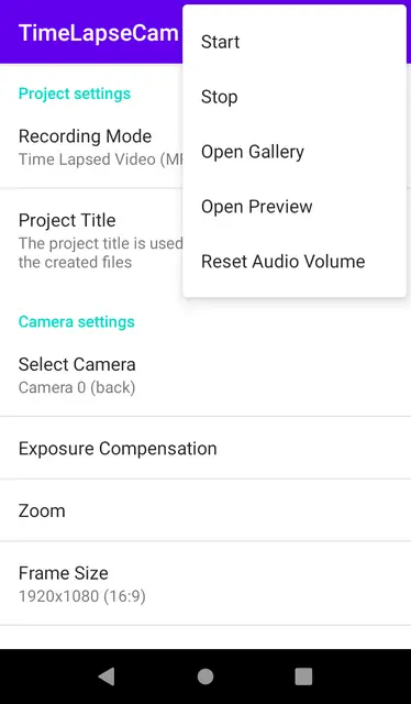 Screenshot 1 of TimeLapseCam