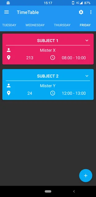Screenshot 1 of Timetable