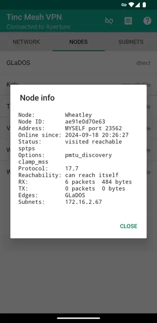Screenshot 2 of Tinc Mesh VPN