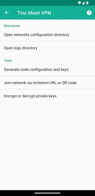 Screenshot 3 of Tinc Mesh VPN