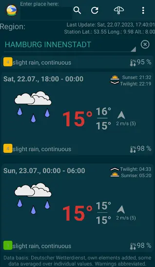 Screenshot 1 of Tiny Weather Forecast Germany
