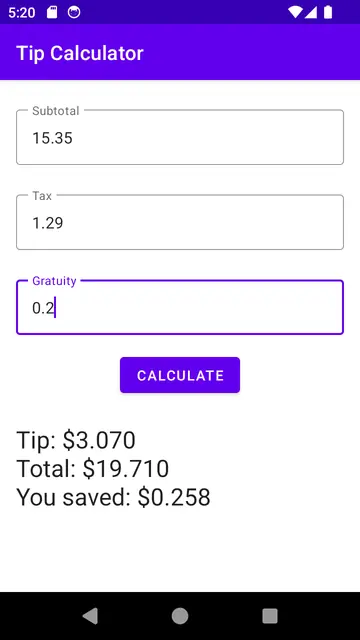 Screenshot 2 of Tip Calculator