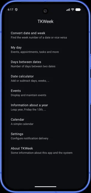Screenshot 1 of TKWeek