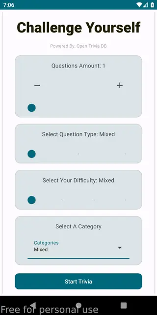 Screenshot 1 of Trivia App