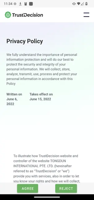 Screenshot 1 of TrustDevice Fingerprint