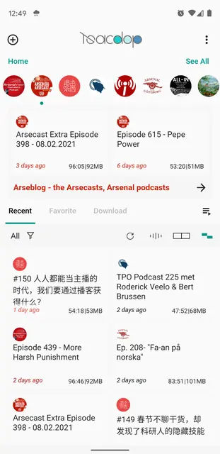 Screenshot 1 of Tsacdop - Podcast Player