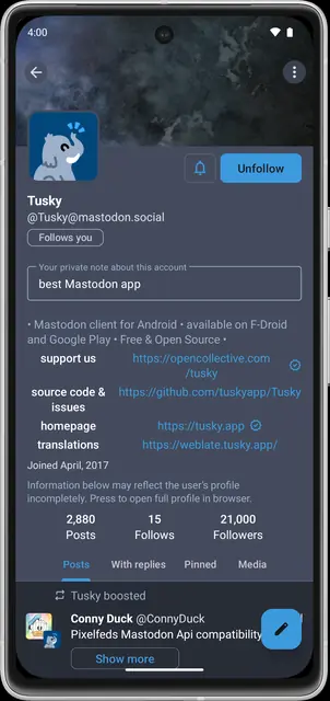 Screenshot 4 of Tusky