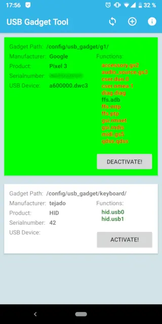 Screenshot 2 of USB Gadget Tool