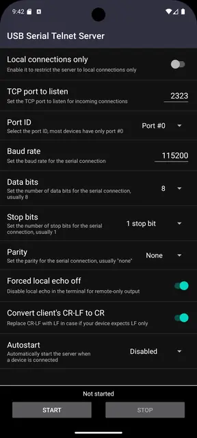 Screenshot 4 of USB Serial Telnet Server