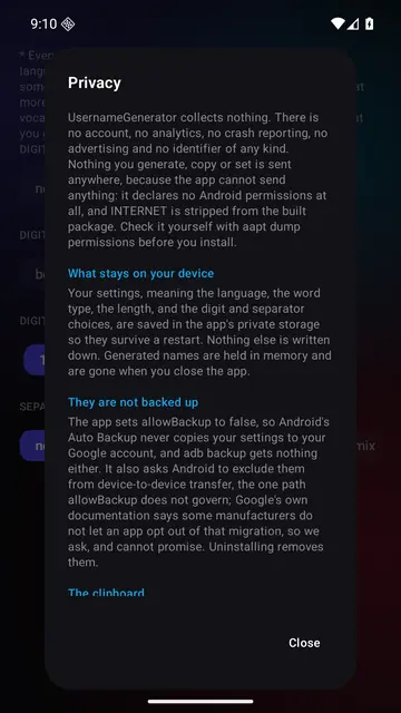 Screenshot 4 von UsernameGenerator