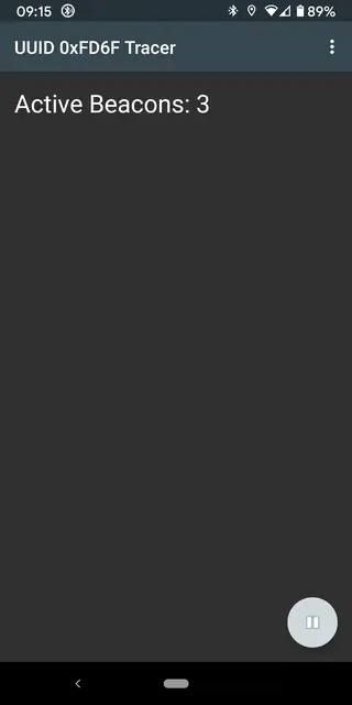 Screenshot 1 von UUID 0xFD6F Scanner