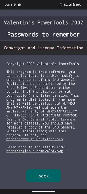 Screenshot 2 of Valentin's PowerTools #002 - Passwords to remember