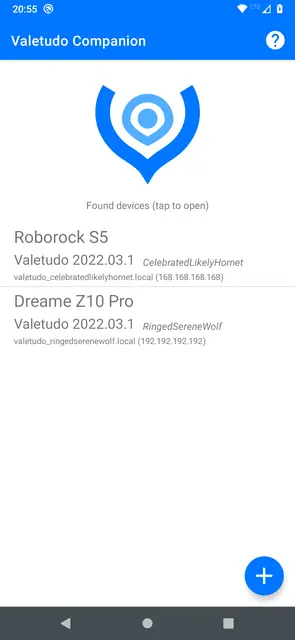 Screenshot 1 of Valetudo Companion