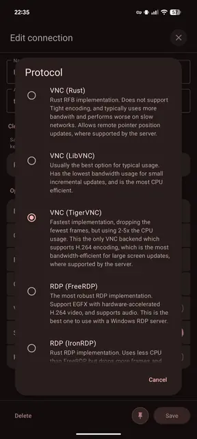 Screenshot 3 von Vento VNC/RDP Client