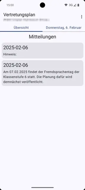 Screenshot 1 von Vertretungsplan.io - free substitution plan App