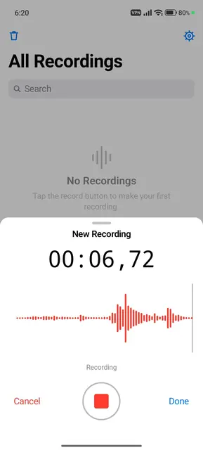 Screenshot 1 von Voice Memos