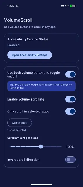 Screenshot 2 von VolumeScroll