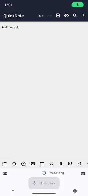 Screenshot 2 von Voxscribe - Offline Voice Input