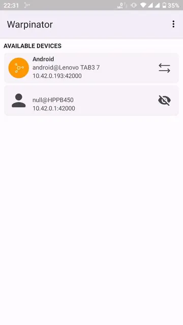 Screenshot 1 of Warpinator for Android (unofficial)