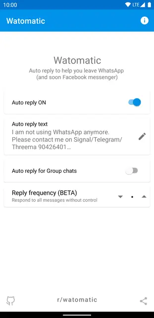 Screenshot 1 of Watomatic - Auto Reply For WhatsApp