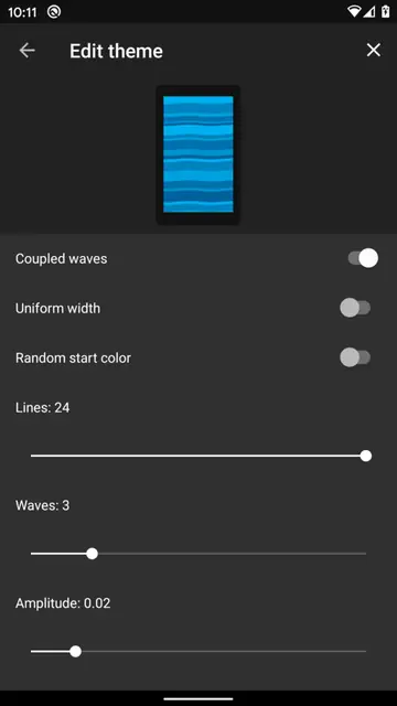 Screenshot 1 von Wave Lines Live Wallpaper