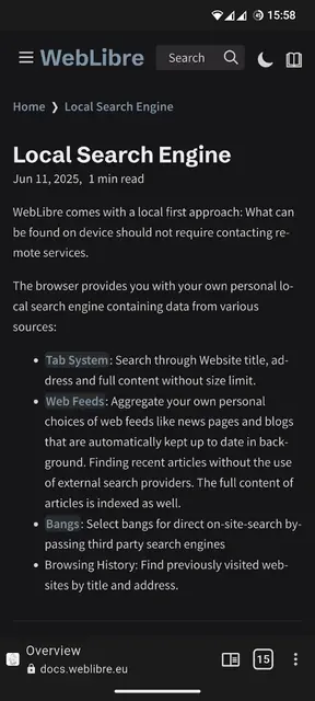 Screenshot 1 von WebLibre: The Privacy-Focused Browser