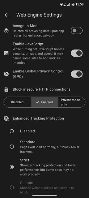Screenshot 2 von WebLibre: The Privacy-Focused Browser