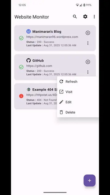 Screenshot 1 of Website Monitor
