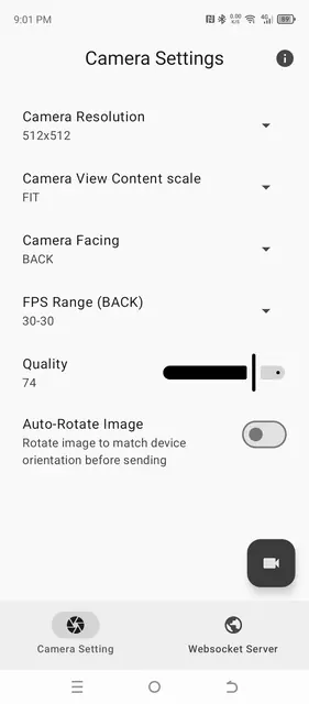 Screenshot 1 of Websocket CAM