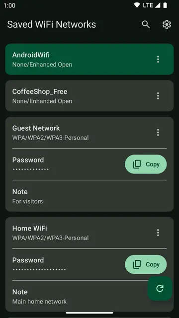 Screenshot 1 of WiFi Password Manager