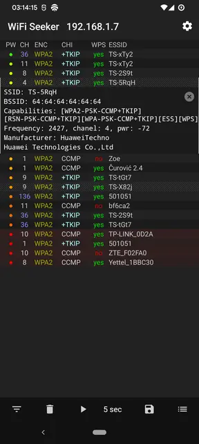 Screenshot 1 of WiFi Seeker