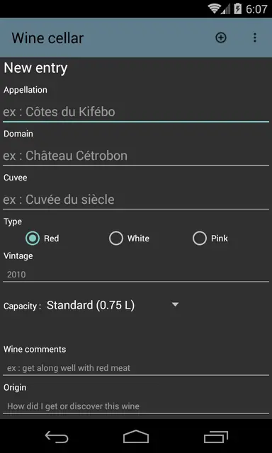 Screenshot 2 of Wine cellar