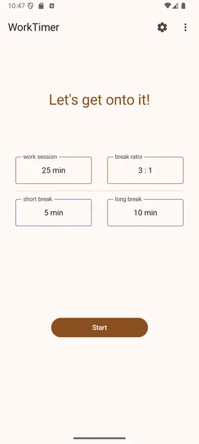 Screenshot 1 of WorkTimer