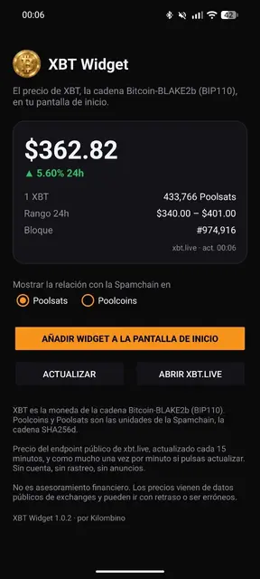 Screenshot 2 of XBT Widget