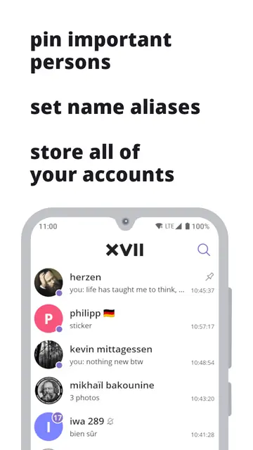 Screenshot 1 of xvii messenger for vk