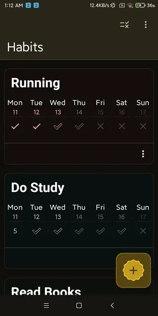 Screenshot 1 von YA Habit Tracker