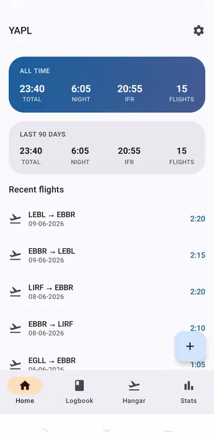 Screenshot 1 von YAPL — Yet Another Pilot Log