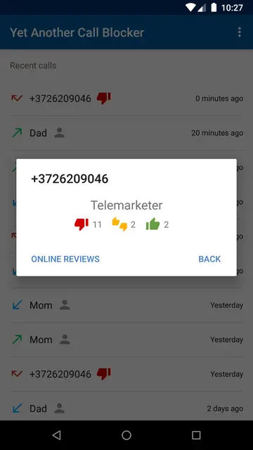 Screenshot 2 von Yet Another Call Blocker