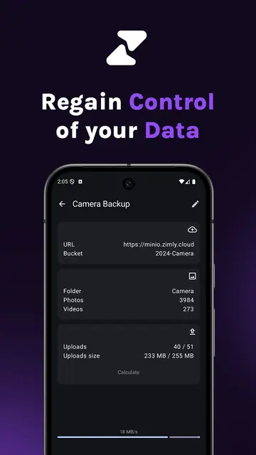 Screenshot 1 von Zimly S3 Backup