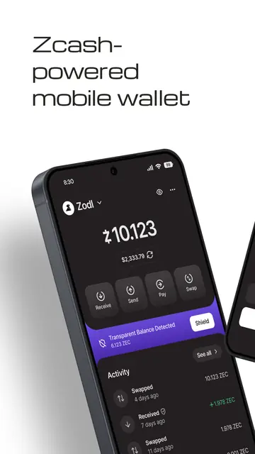 Screenshot 1 von Zodl: Zcash Wallet
